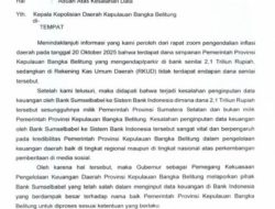 Terkait Dana 2,1 T Gubernur Hidayat Arsani Resmi Lapor Bank Sumsel Ke Polda Babel