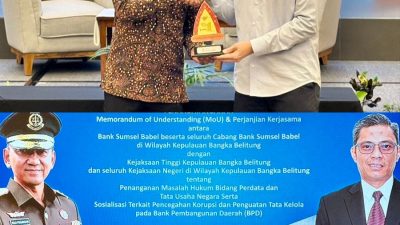 Perkuat Sinergi Penegakan Hukum dan Tata Kelola, Bank Sumsel Babel dan Kejaksaan Tinggi Kepulauan Bangka Belitung lakukan Penandatanganan MoU